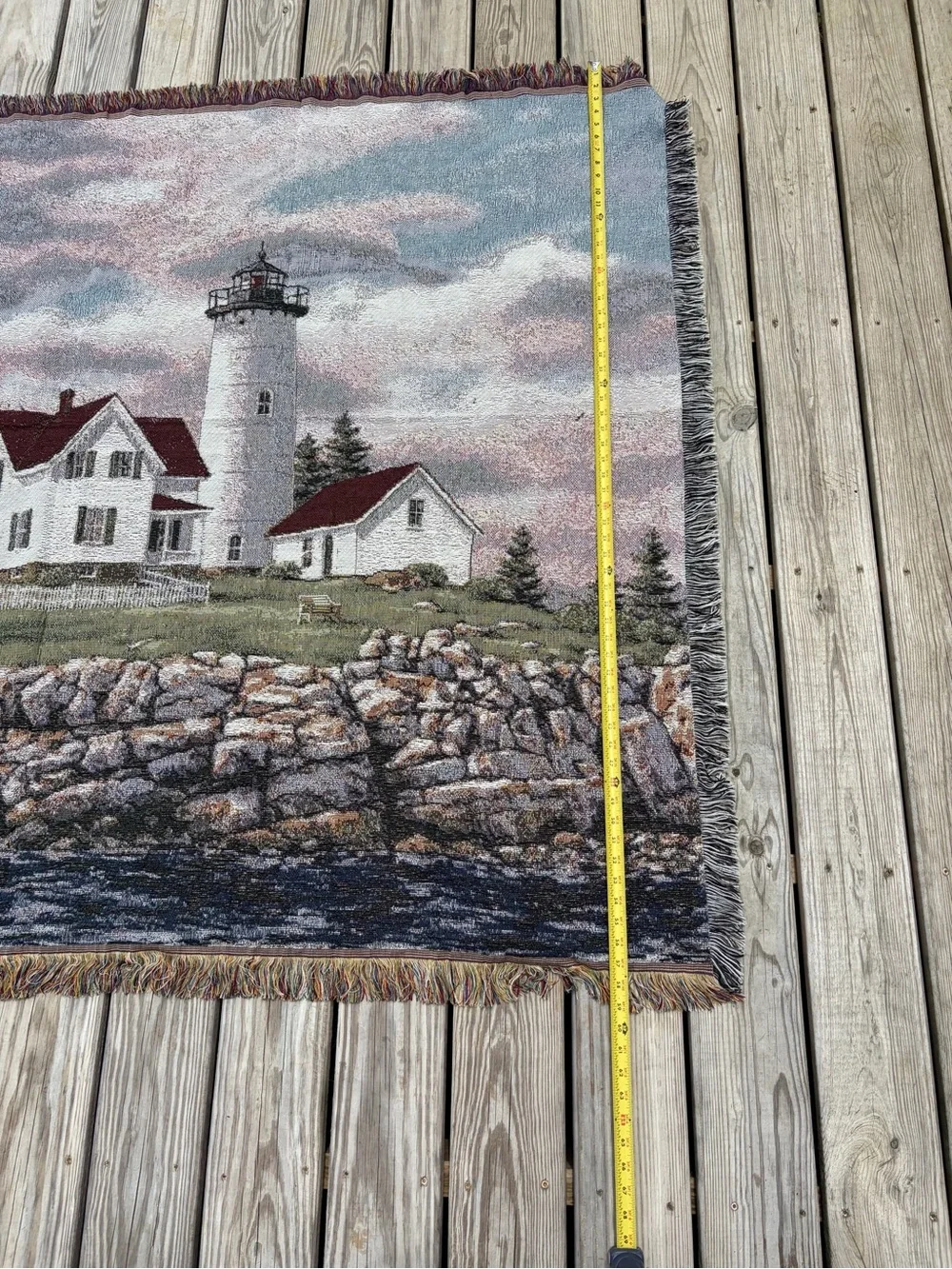 Mohawk Home Lighthouse Coastal Nautical Tapestry Throw Blanket Pillow 50 x 59